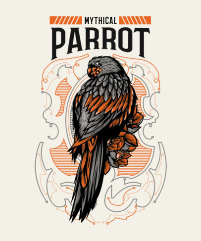 Minimalist T-Shirt Design Generator of a Parrot 
