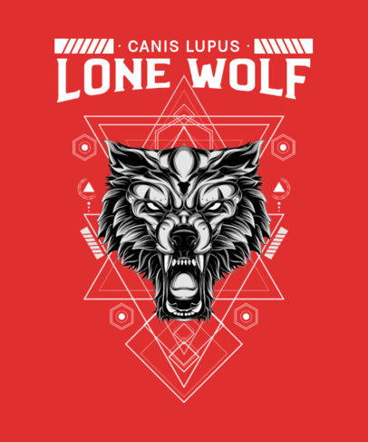 T-Shirt Design Creator Featuring Graphics of a Wolf and Sacred Geometry