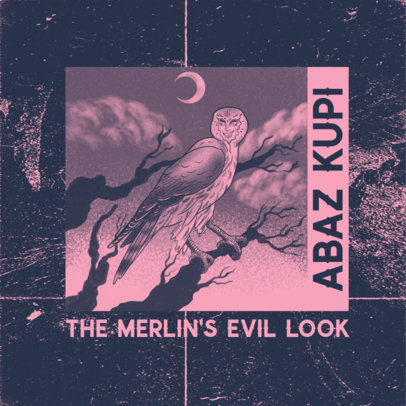 Dark Rap Album Maker Featuring an Anime-Style Owl Illustration 2872f