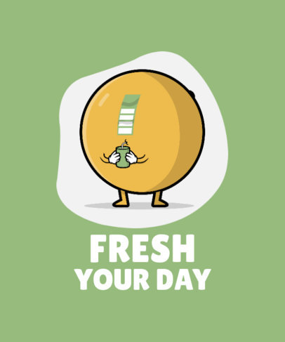 T-Shirt Design Maker with a Sphere Drinking Juice 2667d-el1