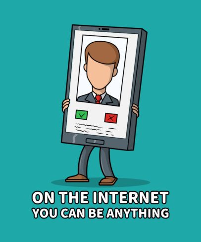 Funny T-Shirt Design Creator Featuring a Smartphone with a Social Media Profile