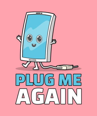 T-Shirt Design Creator with a Smiling Smartphone Illustration