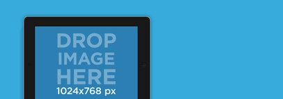 Mockup Featuring a Black Ipad in Landscape Position Against a Solid Color Background 