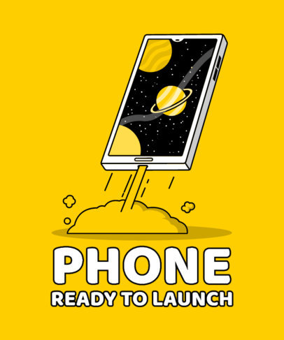 Illustrated T-Shirt Design Maker with a Launching Smartphone 2643g-el1