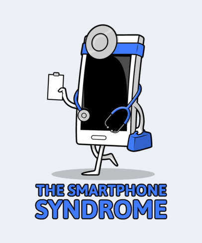 Funny T-Shirt Design Creator with a Smartphone in a Doctor's Costume