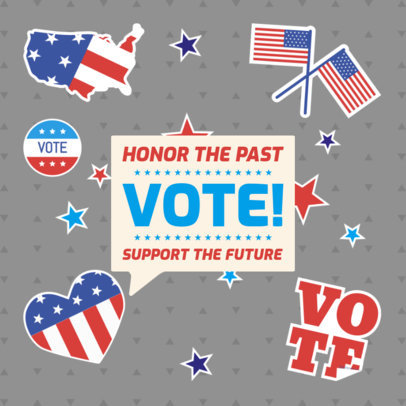 Instagram Post Template for a Presidential Campaign with American Graphics