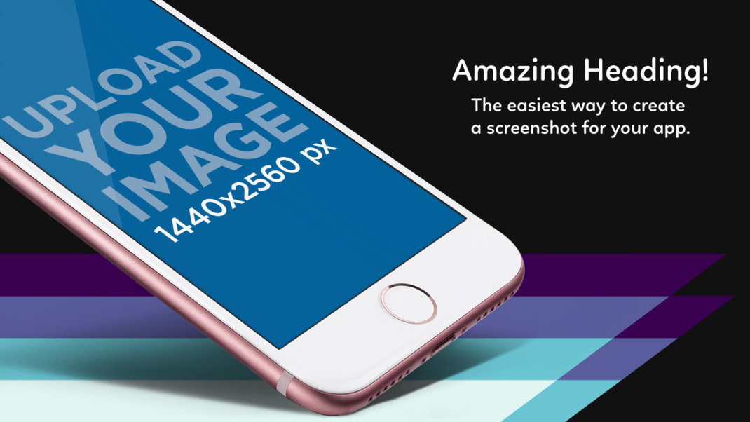 Mockup of a Tilted Rose Gold iPhone 6 Against a Customizable Background