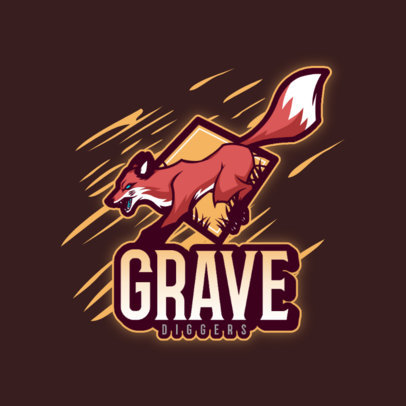 Gaming Logo Template Featuring a Red Fox Graphic