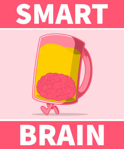 Illustrated T-Shirt Design Generator Featuring a Brain Inside a Beer Mug 