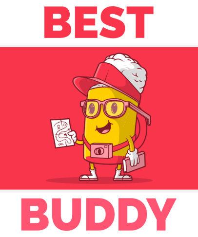 Cartoonish T-Shirt Design Template Featuring a Cute Beer Mug With Glasses