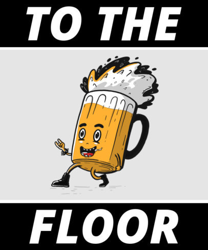 T-Shirt Design Generator Featuring a Dancing Beer Mug Cartoon 