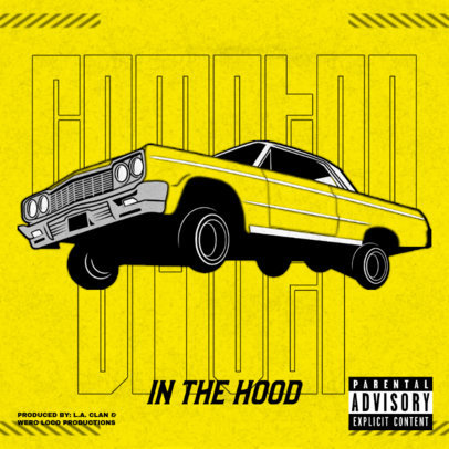 West Coast Rap Album Cover Creator Featuring an Oldsmobile Graphic