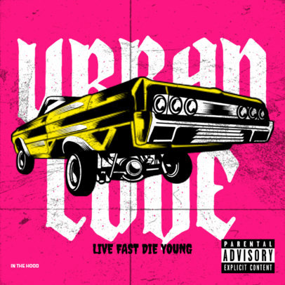 Rap Album Cover Maker Featuring a Pimped Muscle Car 2870e