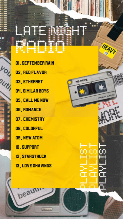 Instagram Story Creator with a Playlist for Late at Night 2878a