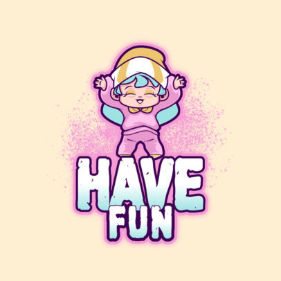 Online Gaming Logo Maker with an Adorable Chibi Girl 