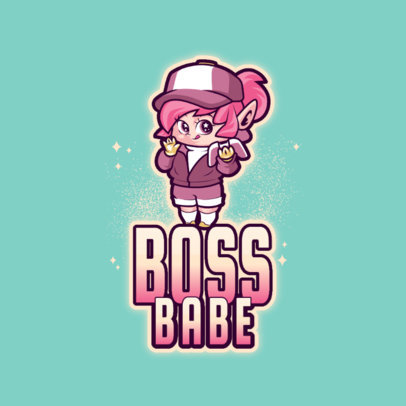 Logo Generator for Gamers Featuring an Adorable Chibi-Style Girl Cartoon 