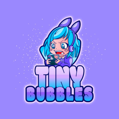 Gaming Logo Generator Featuring a Chibi Girl With Bunny Ears 3626k