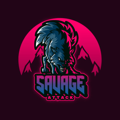 Logo Template Featuring a Savage Wolf Clipart 