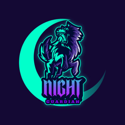 Logo Generator Featuring a Wolf and a Moon Graphic