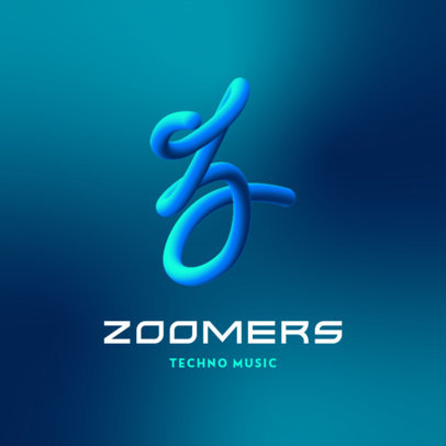 Logo Template with a 3D Neon Monogram 3613b