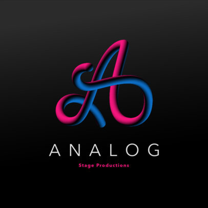 Customizable Logo Template of a Three Dimensional Neon Letter 