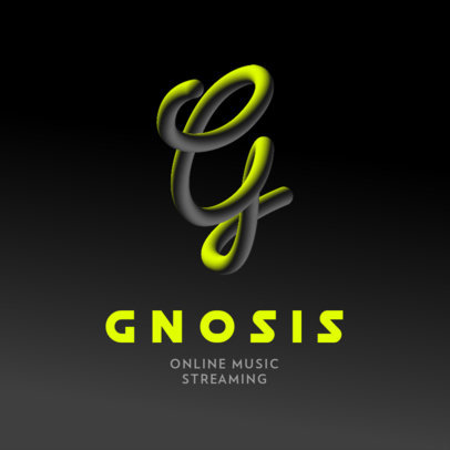 Logo Maker for a Music Streaming Service with a 3D Monogram 3613i
