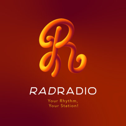Online Logo Creator for a Radio Station Featuring a Colorful Handwritten Letter 3613j