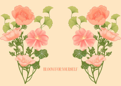 Illustrated Face Mask Design Template Featuring Wild Roses 