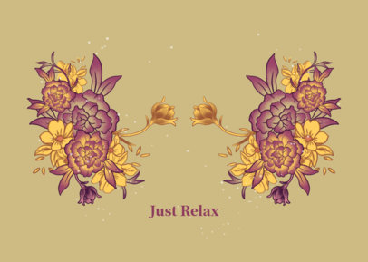 Face Mask Design Template Featuring Floral Illustrations 