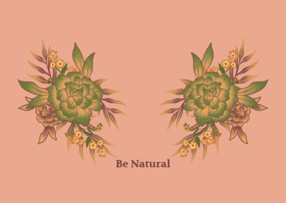 Face Mask Design Maker With Illustrated Flowers and Quotes 