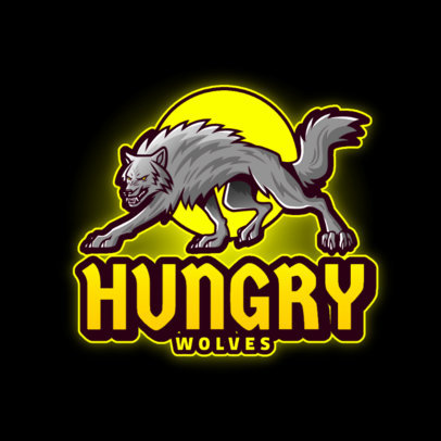 Gaming Logo Generator Featuring a Dangerous White Wolf