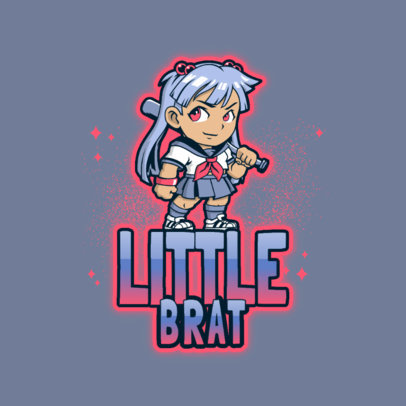 Gaming Logo Creator with a Chibi Female Character