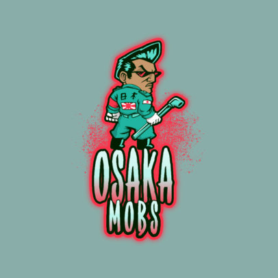 Gaming Logo Maker Featuring a Chibi Mafia Character