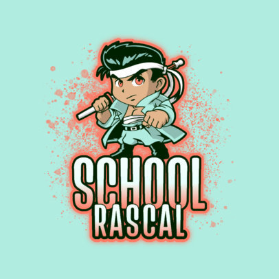 Online Logo Creator with a Chibi-Style Karate Fighter 3626g