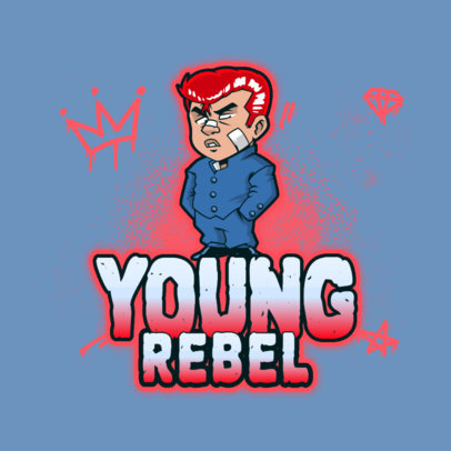 Gaming Logo Maker Featuring a Chibi-Style Bad Boy Graphic