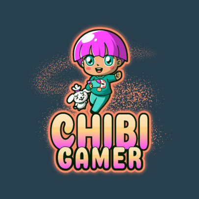 Logo Maker with a Cute Chibi Gamer Girl