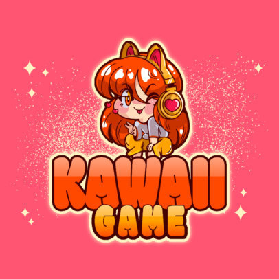 Logo Creator Featuring a Kawaii-Style Girl Character 3626j
