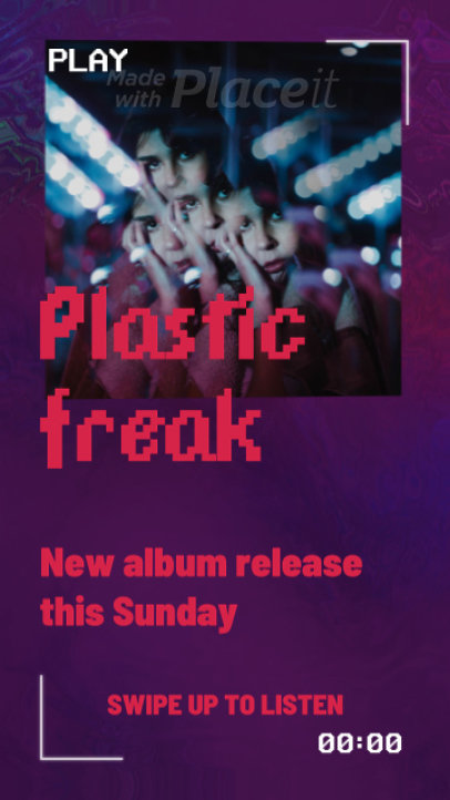 Instagram Story Video Maker for a Pop Album Release Featuring Glitch Effects 2193