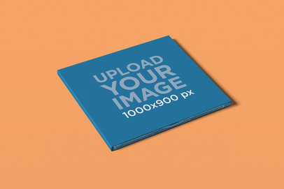 Mockup of a Customizable Digipak Placed on a Colored Surface 