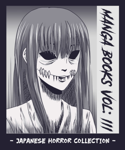 T-Shirt Design Creator Featuring a Graphic Inspired in Junji-Ito Manga