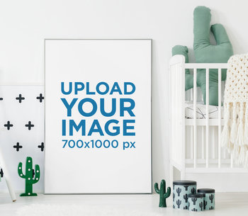 Mockup of an Art Print in a Baby’s Room 