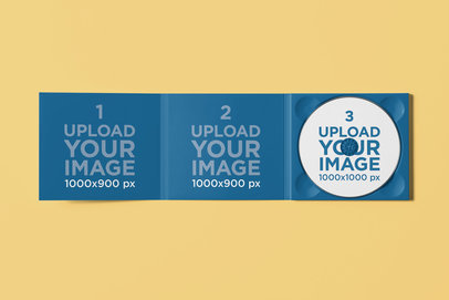 Mockup of a CD Placed in an Open Digipak