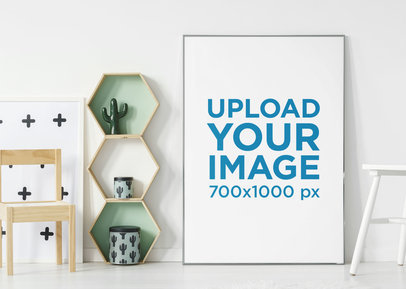 Art Print Mockup Featuring Modern Decorations 