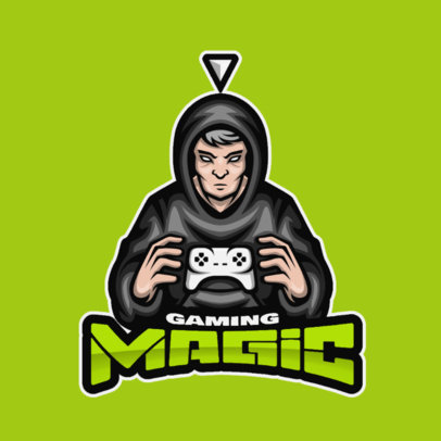 Logo Generator for a Gaming Squad Featuring a Male Character With a Controller 