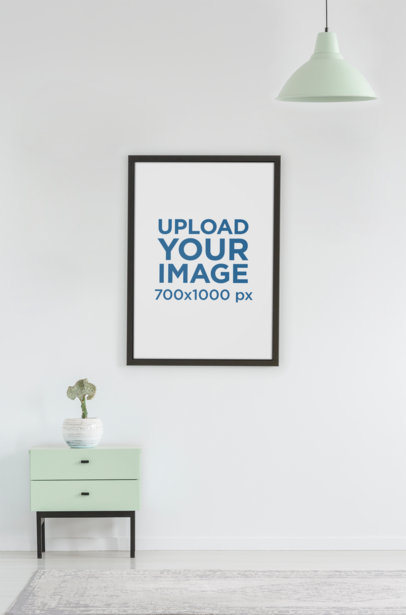 Mockup of an Art Print in a Room with a Small Vintage Bureau 36155-r-el2