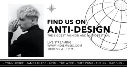 Twitch Banner Design Template for Music Festival Lineups