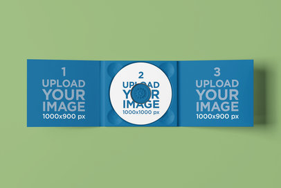 Mockup of a Digipak with a CD Inside Featuring a Plain Background