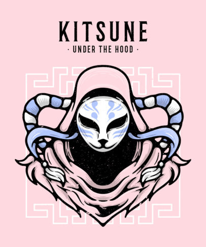 T-Shirt Design Maker Featuring the Mask of a Kitsune