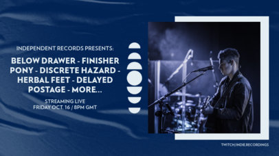 Twitch Banner Design Generator Featuring an Indie Rock Concert Lineup
