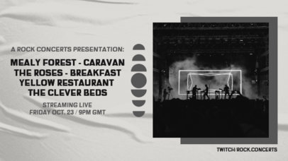 Twitch Banner Design Maker for a Virtual Rock Concert Lineup Announcement 
